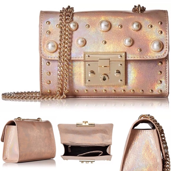 Steve Madden Handbags - Steve Madden Prince Rose Gold Pearl Crossbody Bag